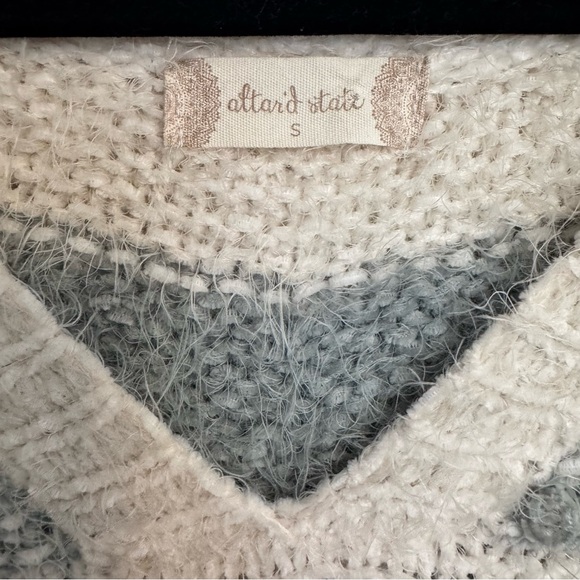 Alter’d State Strip Teal and Cream Sweater - Picture 3 of 9